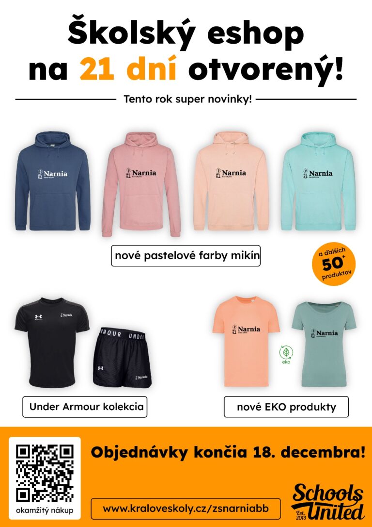 SPUSTILI SME ŠKOLSKÝ ESHOP - ZŠ Narnia, Banská Bystrica
