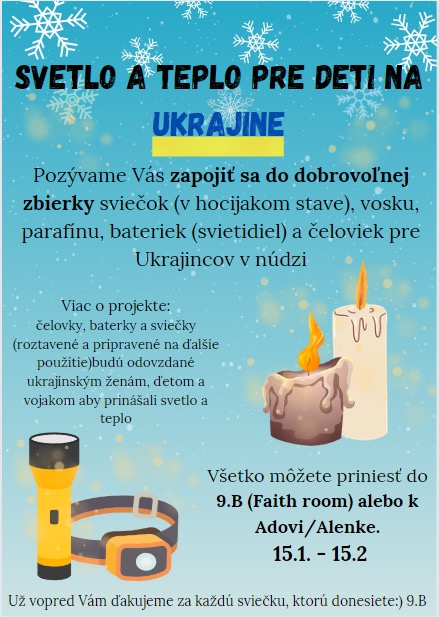 Spúšťame zbierku pre deti na Ukrajine - ZŠ Narnia