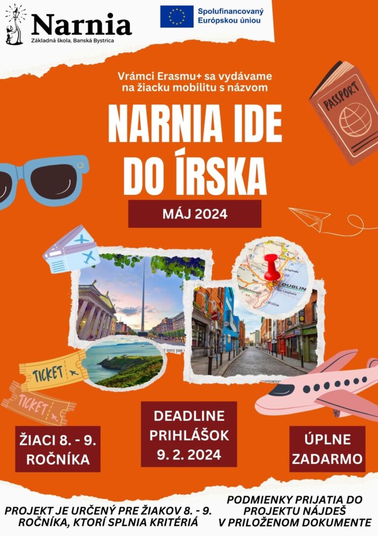 Narnia vycestuje do ďalekého Írska - ZŠ Narnia