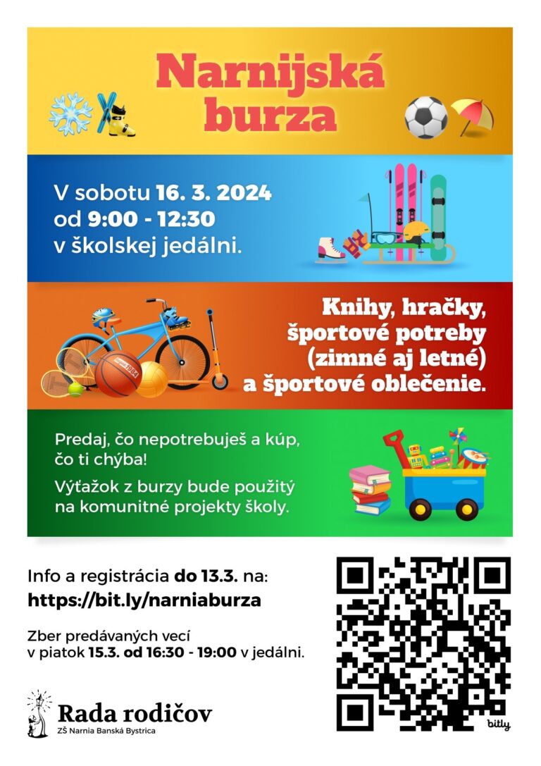 Opäť sa uskutoční Narnijská burza - ZŠ Narnia, Banská Bystrica
