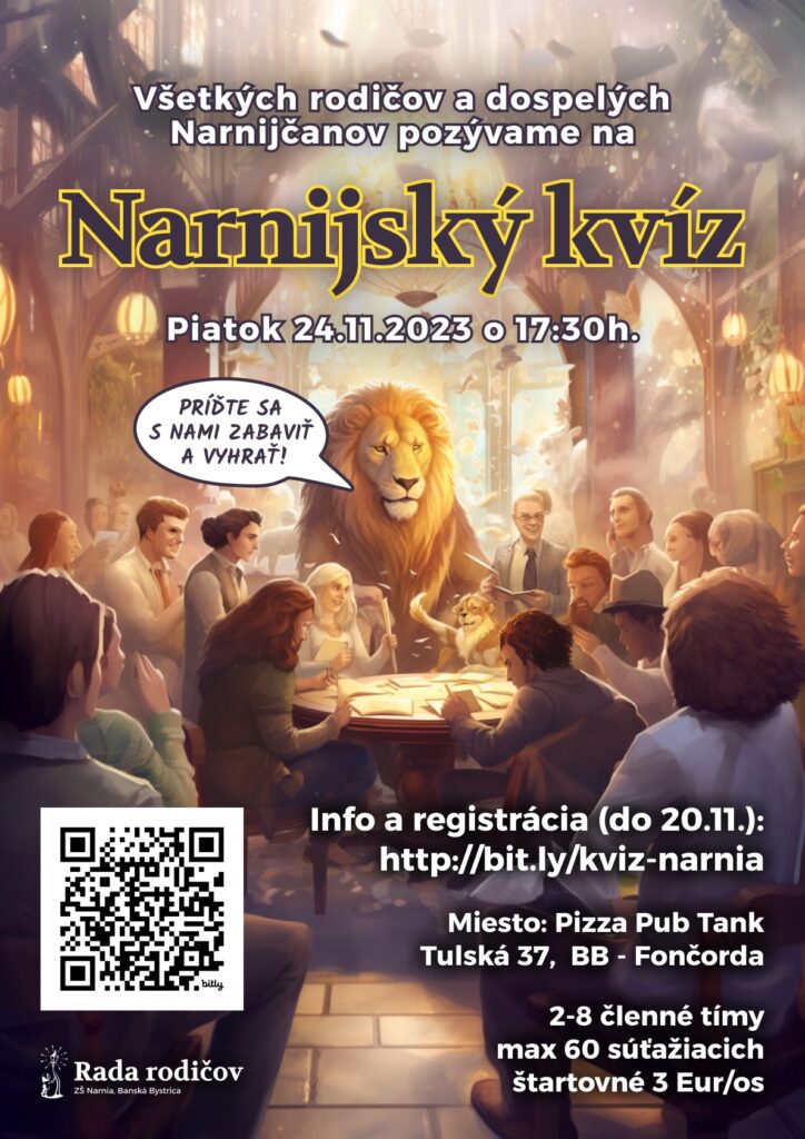Pozývame Vás na Narnijský kvíz - ZŠ Narnia, Banská Bystrica