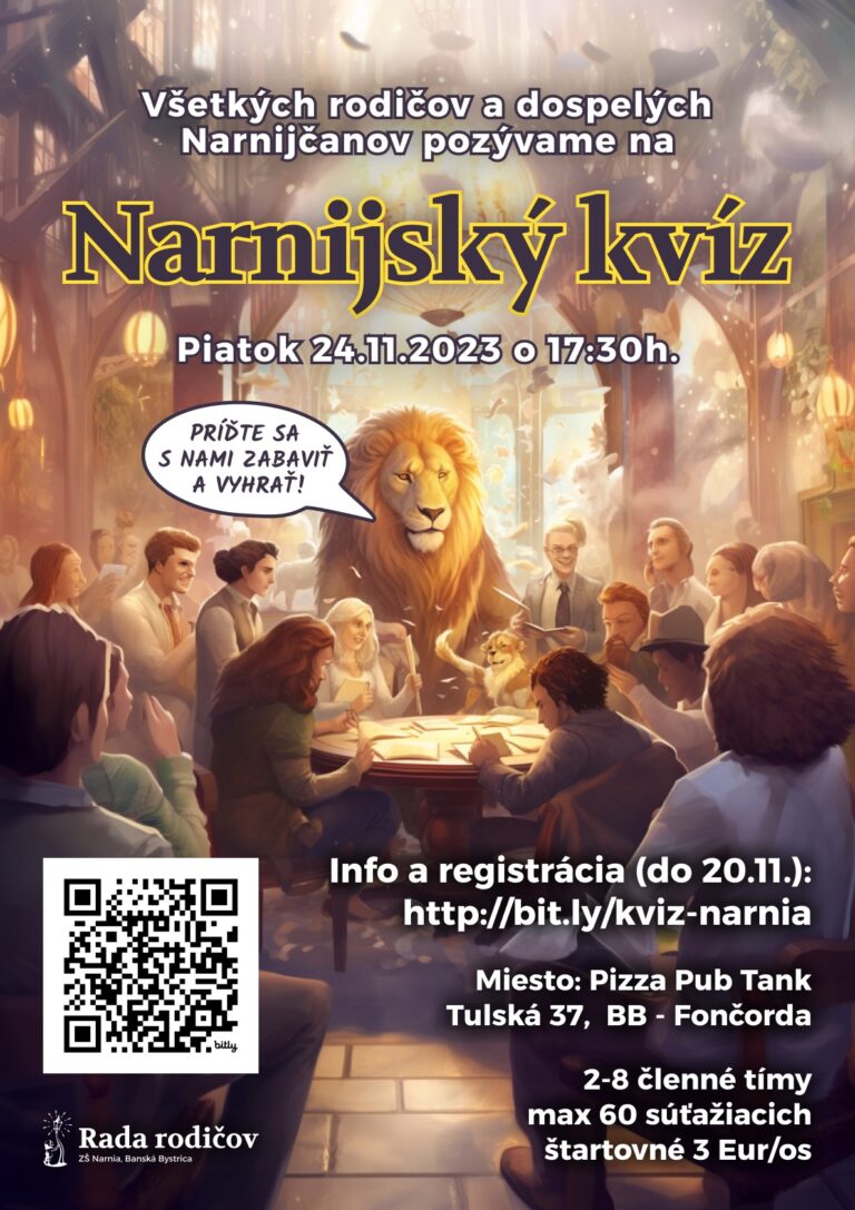 Pozývame Vás na Narnijský kvíz - ZŠ Narnia, Banská Bystrica