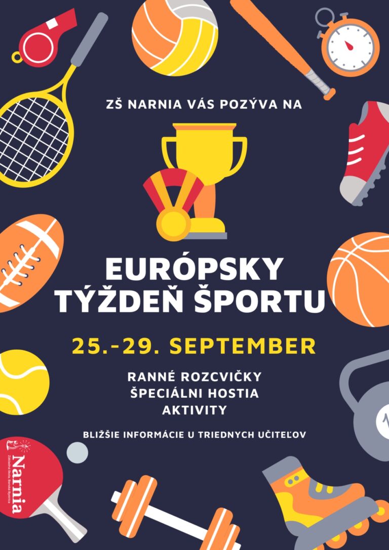 Pozývame vás na Európsky týždeň športu - ZŠ Narnia, Banská Bystrica