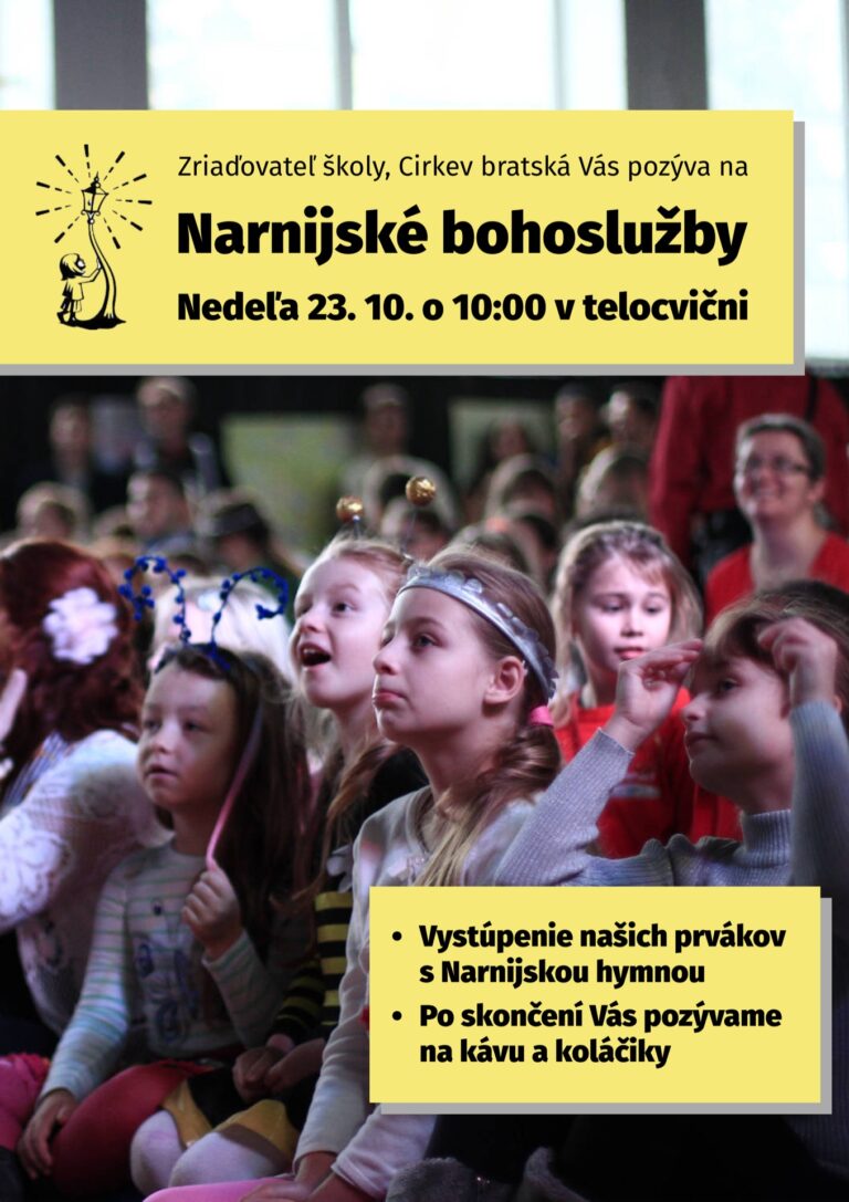 Pozvánka na bohoslužby - ZŠ Narnia, Banská Bystrica